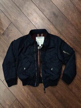 Burberry Children Navy Blue Bomber Jacket SIZE 7Y